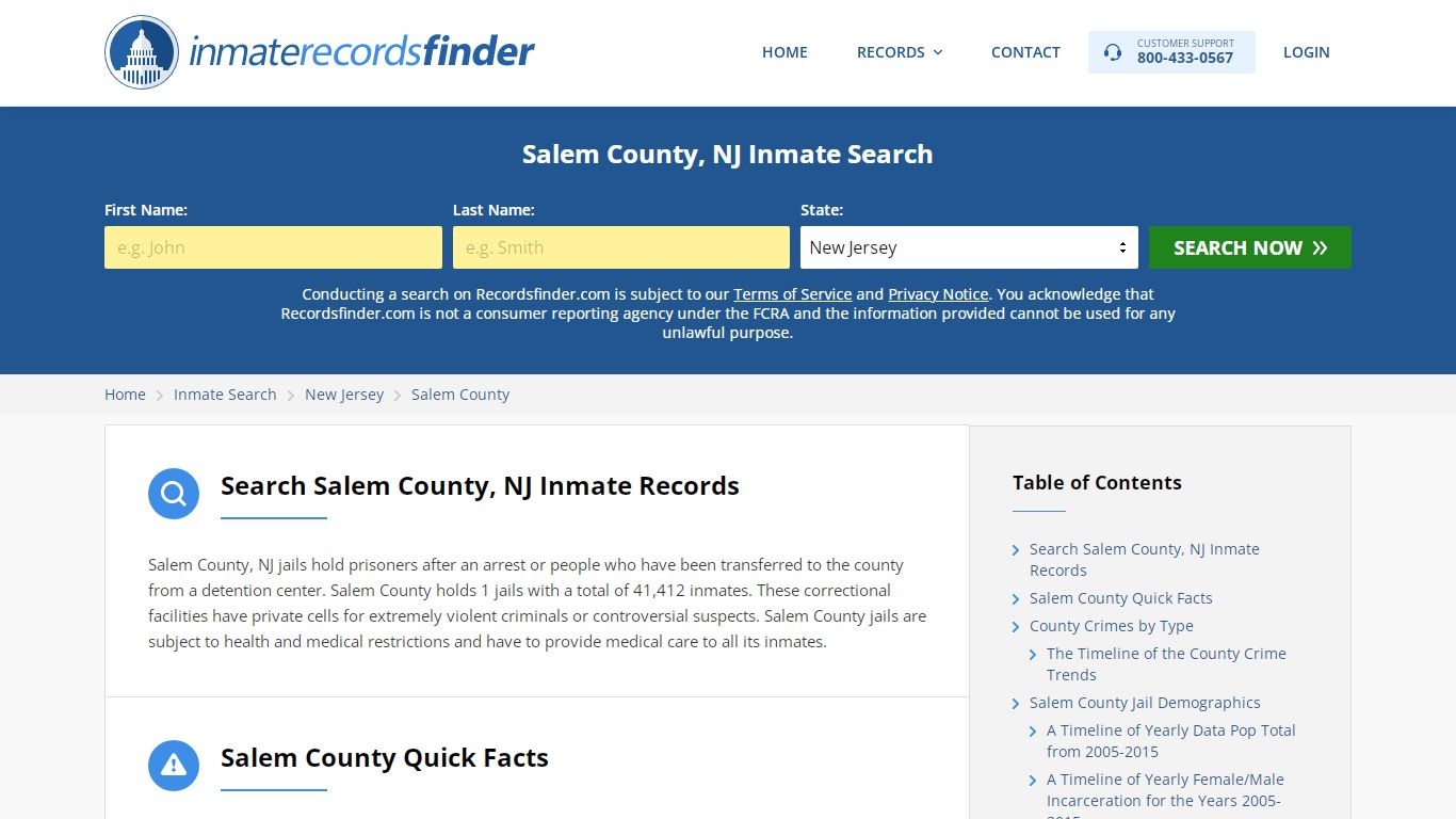 Salem County, NJ Inmate Lookup & Jail Records Online