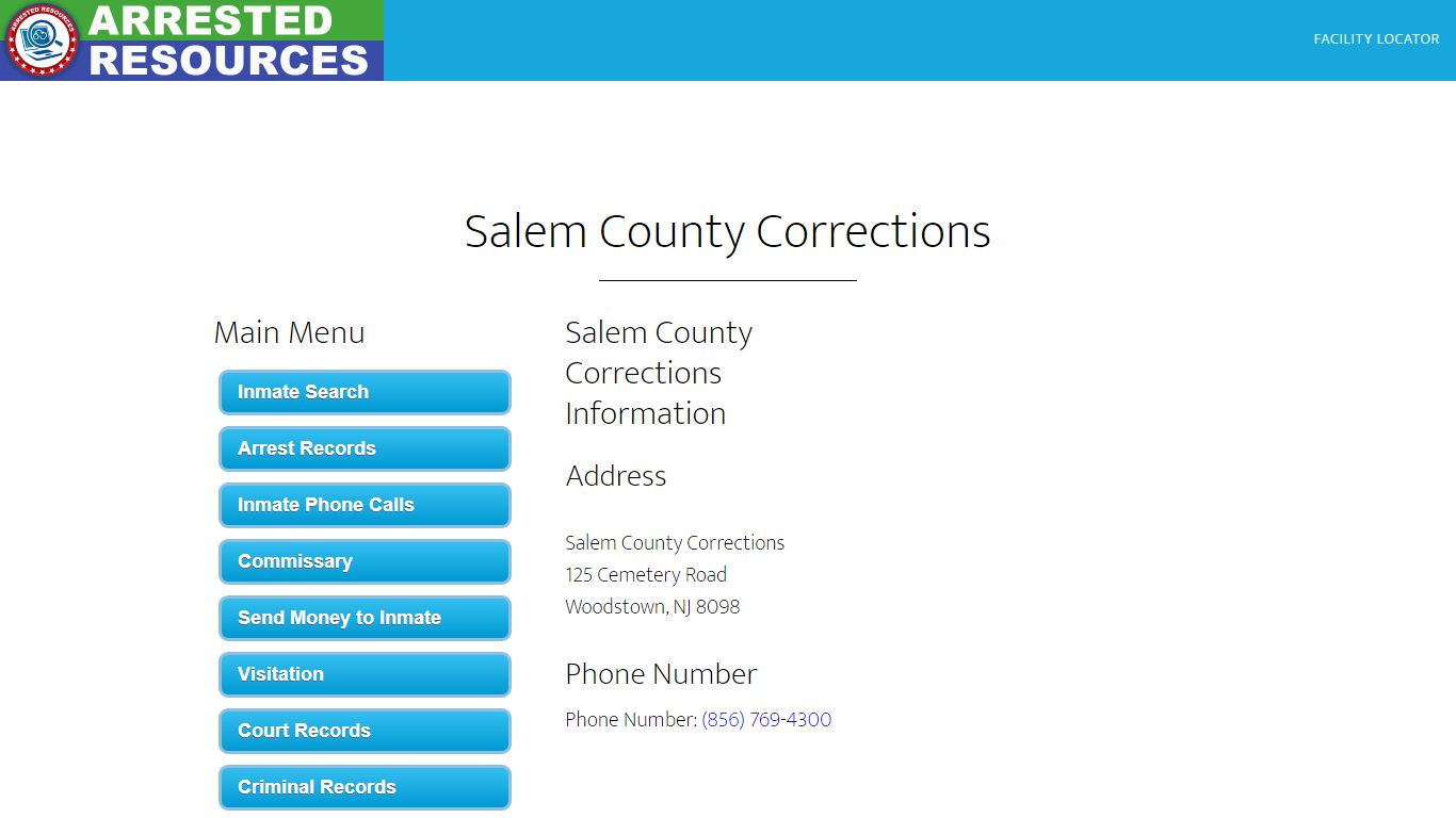 Salem County Corrections - Inmate Search - Woodstown, NJ